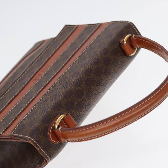 CELINE Macadam Canvas Hand Bag PVC Brown Auth 89283 - Picture 6 of 16